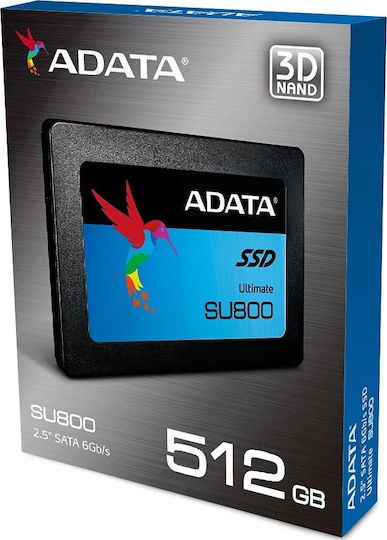 Adata Ultimate SU800 3D SSD 512GB Тип 2.5'' със Свързване SATA III ASU800SS-512GT-C