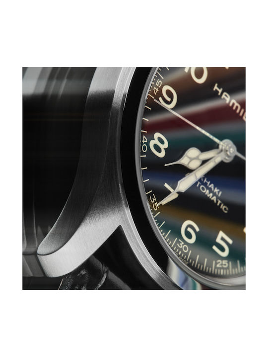 Hamilton Khaki Field Murph Ανδρικό Ρολόι 42mm Αυτόματο με Μαύρο Δερμάτινο Λουράκι