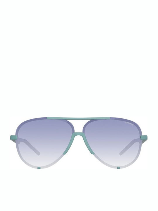 Polaroid Men's Sunglasses with Turquoise Frame and Blue Gradient Polarized Lens PLD6017/S VWA/WJ