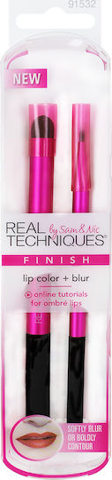 Real Techniques Professional Set with Makeup Brushes made of Synthetic Hair Lip Color & Blur 2pcs