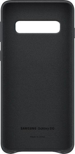 Samsung Leather Cover Umschlag Rückseite Leder Schwarz (Galaxy S10)