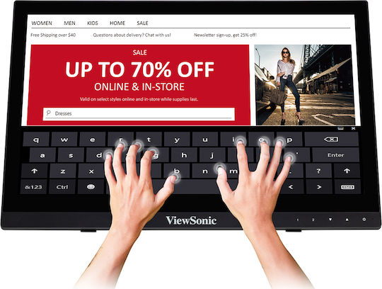 Viewsonic TD1630-3 Touch TN Φορητό Monitor 15.6" 1366x768 με Χρόνο Απόκρισης 12ms GTG