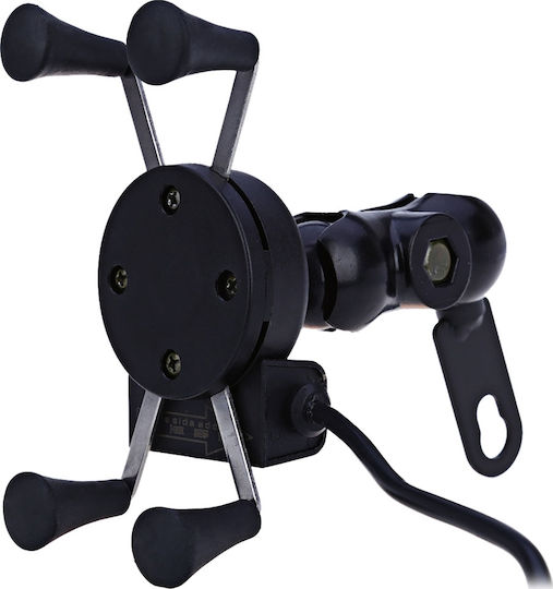 X Type Universal Holder Βάση Κινητού Μοτοσυκλέτας με Ρυθμιζόμενο Βραχίονα 3.5-6" για τον Καθρέπτη