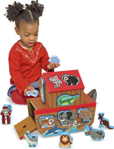 Wooden Kids Peg Puzzle Noah's Ark Play Set for 2++ Years 26pcs Melissa & Doug