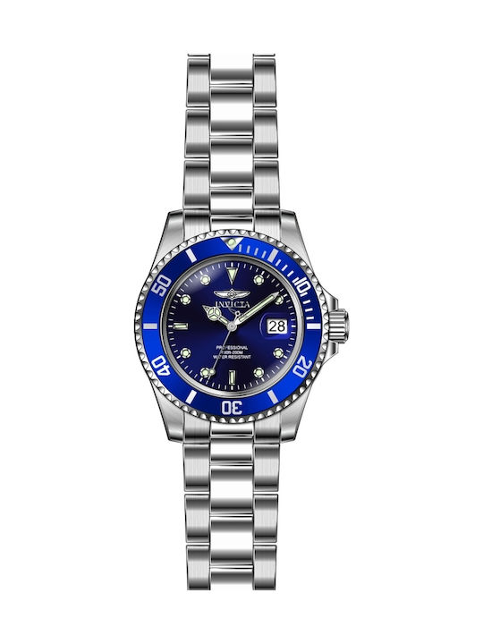 Invicta Pro Diver Herrenuhr 40mm Batterie mit Silber Metallarmband