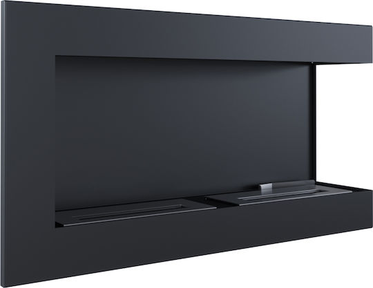 Kratki Delta P 900 Tuv Indoor Wall Mounted Bioethanol Fireplace Black 90x22x48cm