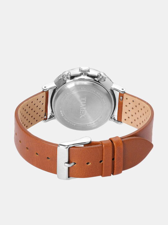 Timex Fairfield Supernova Men's Watch 41mm Chronograph Battery with Brown Leather Strap