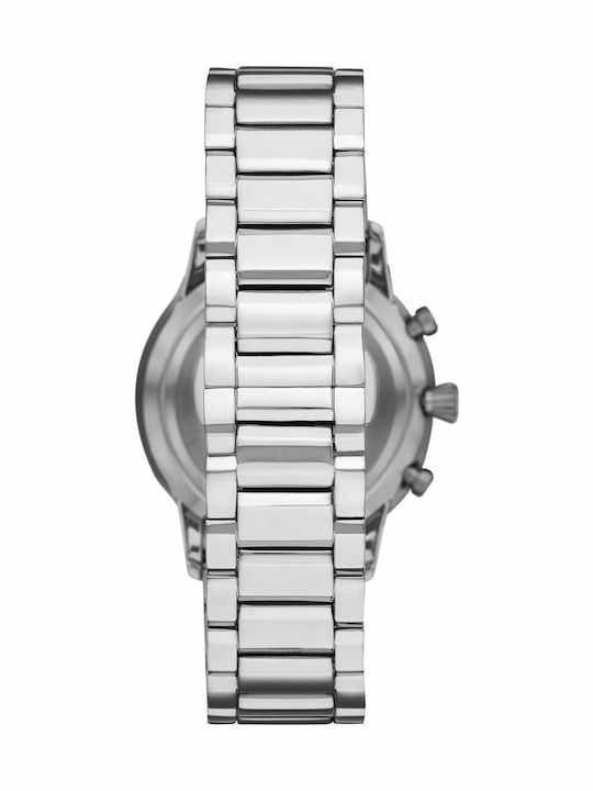 Emporio Armani Giovanni Men's Watch 44mm Chronograph Battery with Silver Metal Bracelet