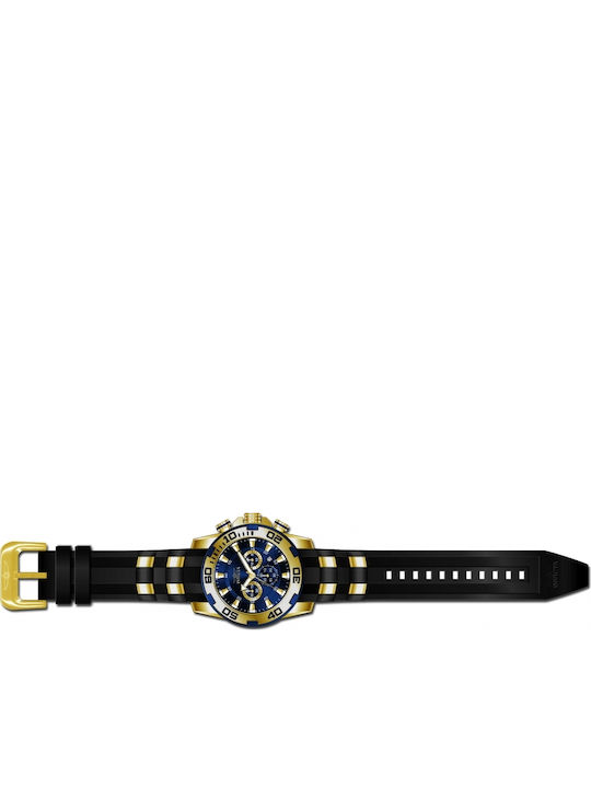 Invicta Pro Diver Ανδρικό Ρολόι 50mm Χρονογράφος Μπαταρίας με Μαύρο Καουτσούκ Λουράκι