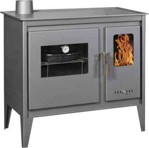 Alfatherm AL03 Metallic Wood Stove with Oven 10kW Black