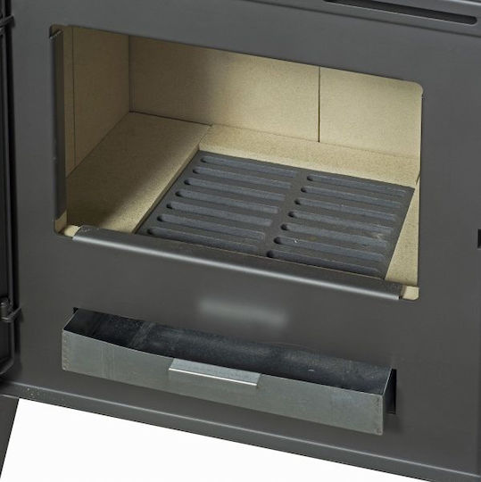 Alfatherm ALB-01 Metallic Wood Stove Air Ηeater 14kW Black