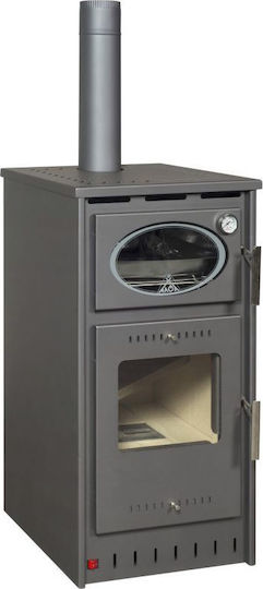 Alfatherm ALB02-S Metallisch Holzofen Luftheizung mit Ofen 11kW Schwarz