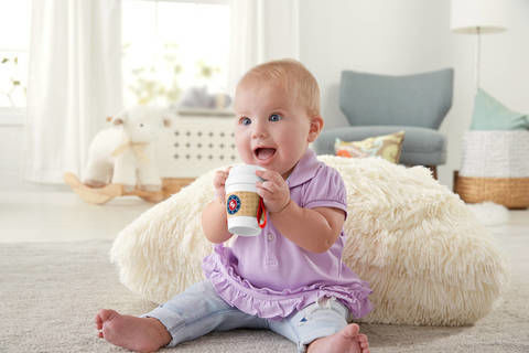 Fisher Price Coffee Cup Teether Rattle for Teething made of Plastic for 3 months+