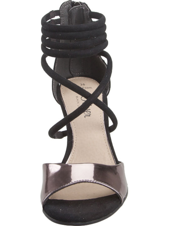 Sandalen aus Lackleder Schwarz