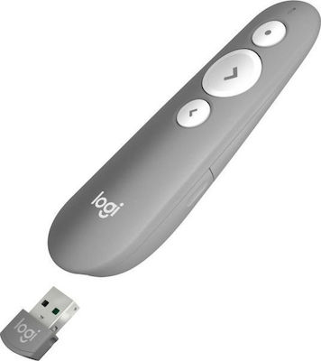 Logitech Presenter R500s with Red Laser and Slideshow Keys in Gray Color