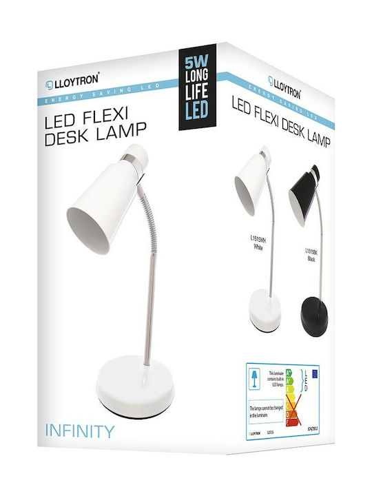 Lloytron L1515WH Iluminat de Birou cu Braț Flexibil LED Lloytron L1515WH Iluminat de Birou cu Braț Flexibil LED