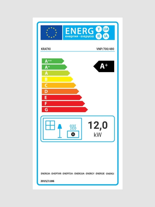 Kratki VNP 700 480 Kaminofen Holz 12kW Rechte Ecke mit Schiebetür
