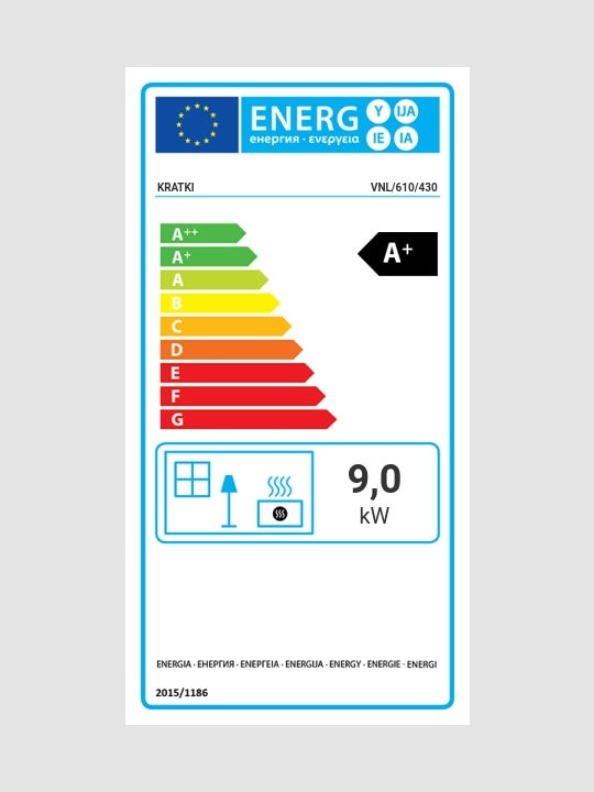 Kratki VNL 610 430 Kaminofen Holz 9kW Linke Ecke mit Schiebetür Geschlossenes Ausdehnungsgefäß
