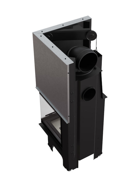 Kratki VNP 480 480 Wood Fireplace Insert with Right Corner Window 8kW