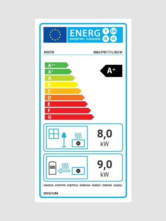 Kratki MBA PW 17 L BS W Ενεργειακό Τζάκι Ξύλου Καλοριφέρ 17kW Αριστερή Γωνία με Ανοιγόμενη Πόρτα Κλειστού Δοχείου