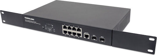Intellinet 561167 Managed L2 PoE+ Switch με 8 Θύρες Gigabit (1Gbps) Ethernet και 2 SFP Θύρες