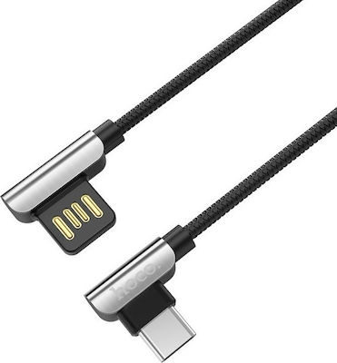 Hoco HOC-U42c-BK Exquisite Steel Braided USB 2.0 Cable USB-C male - USB-A male Μαύρο 1.2m (HOC-U42c-BK)
