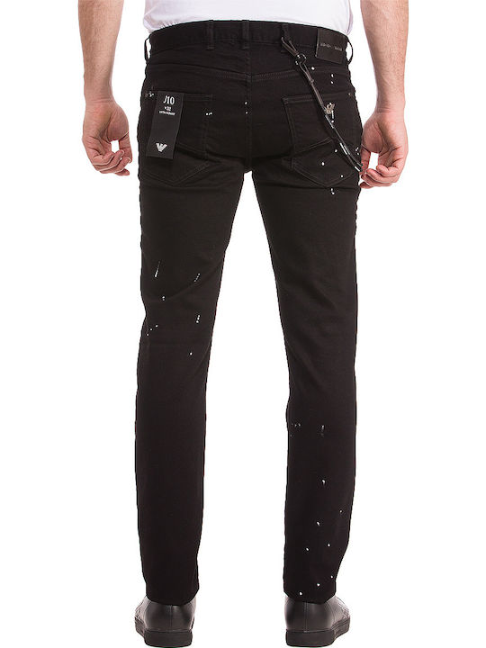 Emporio Armani Ανδρικό Παντελόνι Τζιν με Slim Εφαρμογή Μαύρο