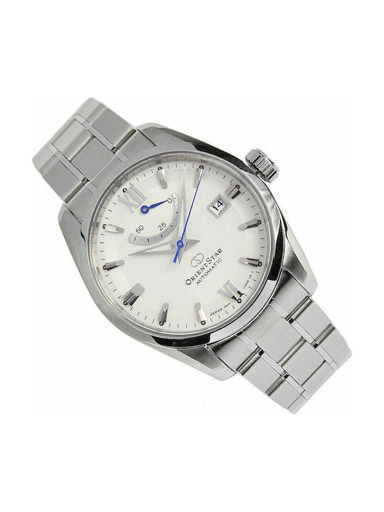 Orient Star Ανδρικό Ρολόι 39mm Αυτόματο με Ασημί Μεταλλικό Μπρασελέ