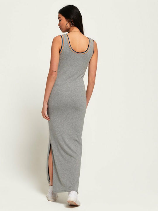 Superdry Rainbow Summer Maxi Dress with Slit Gray