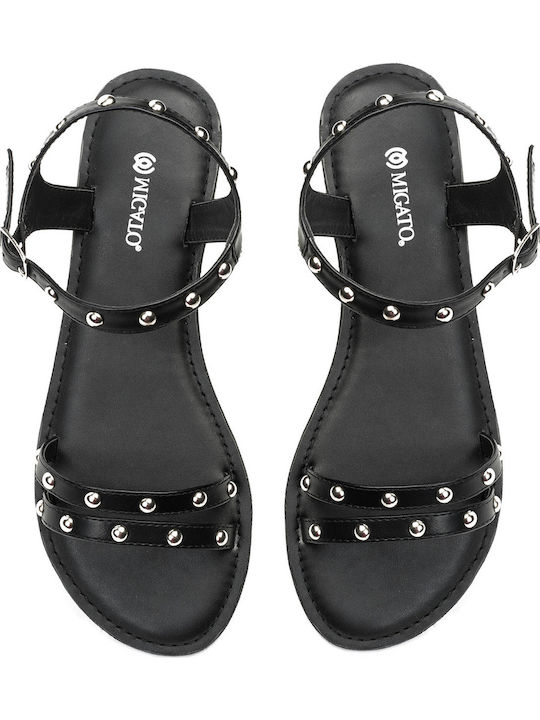 Migato Women's Flat Sandals in Black Color