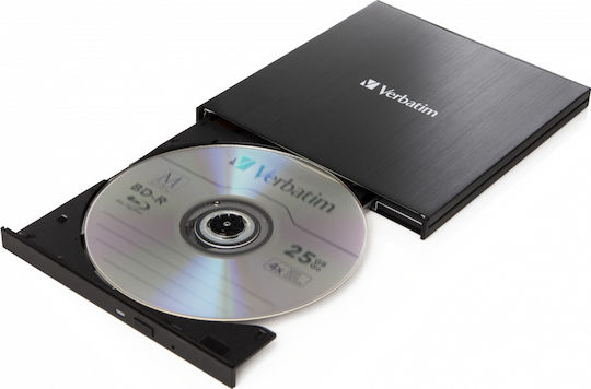 Verbatim External Slimline External Blu-Ray/DVD/CD Recorder for Desktop / Laptop Black