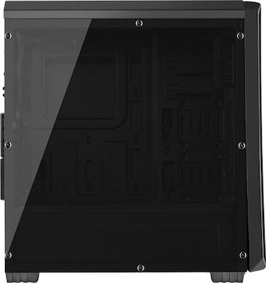 Natec Titan 660 Plus Gaming Midi Tower Κουτί Υπολογιστή με Πλαϊνό Παράθυρο Μαύρο