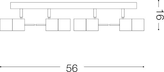 Ideal Lux Elis Ap4 Σποτ με 4 Φώτα και με Ντουί E14 σε Ασημί Χρώμα