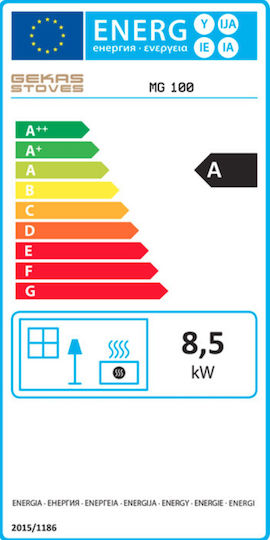Gekas Metal MG 100 Χαλύβδινη Ξυλόσομπα 8.5kW Μαύρη