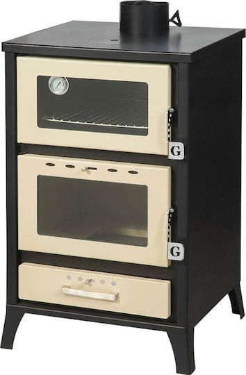 Gekas Metal MG 500 Oțel Soba pe lemne cu Cuptor 22kW Bej