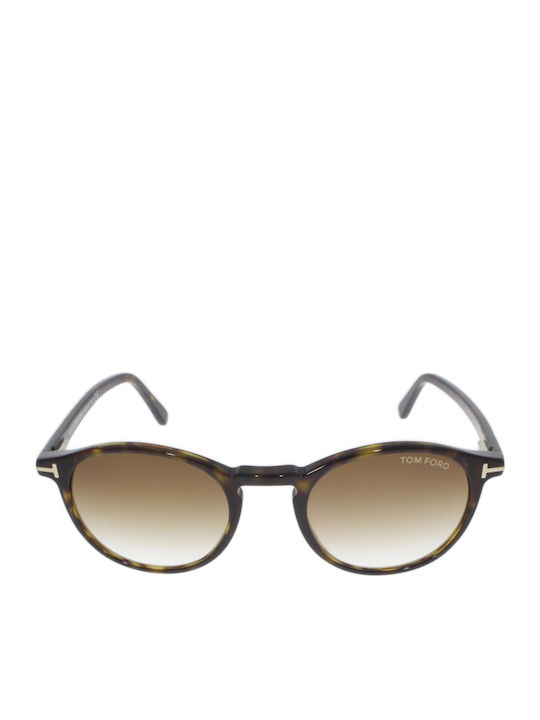 Tom Ford Women's Sunglasses with Brown Tartaruga Acetate Frame and Brown Mirrored Lenses TF0539 52F