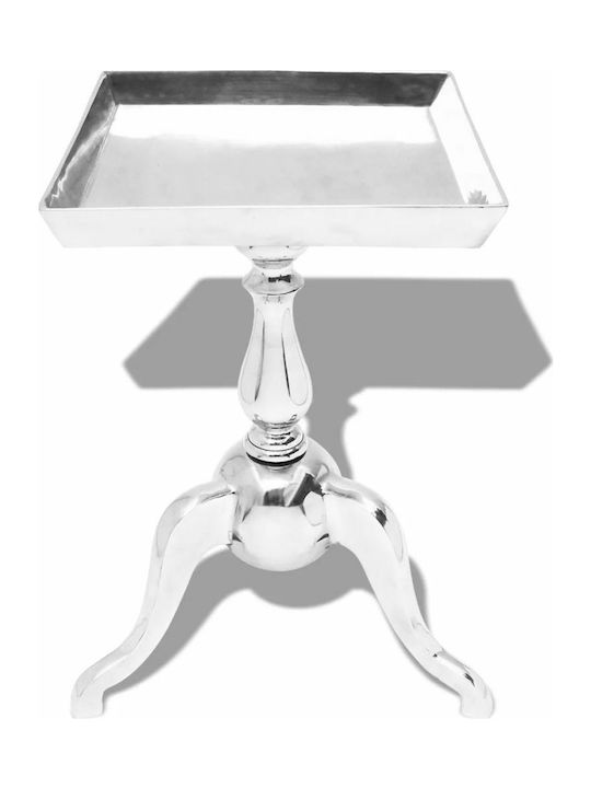 Square Side Table Aluminum Silver L35xW35xH56cm.