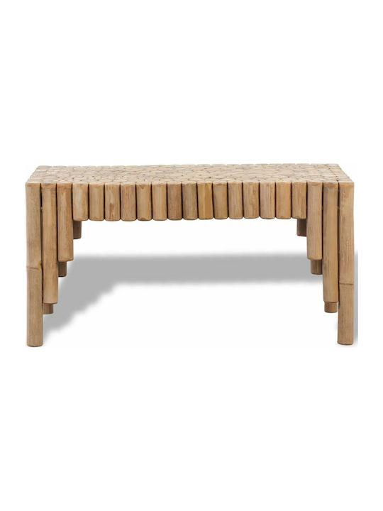 Rectangular Solid Wood Coffee Table Natural L70xW35xH35cm