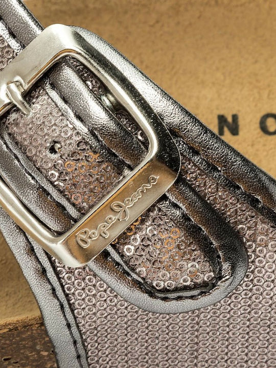 Oban Sequins Γυναικεία Σανδάλια Ασημί