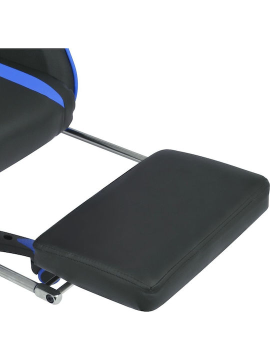 vidaXL Racing Artificial Leather Gaming Chair with Adjustable Arms and Footrest Blue
