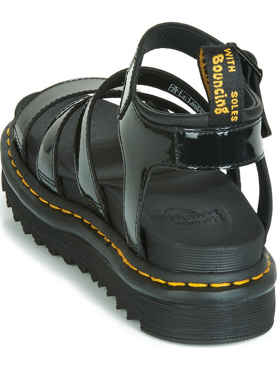 Blaire Δερμάτινα Γυναικεία Σανδάλια Flatforms Μαύρα