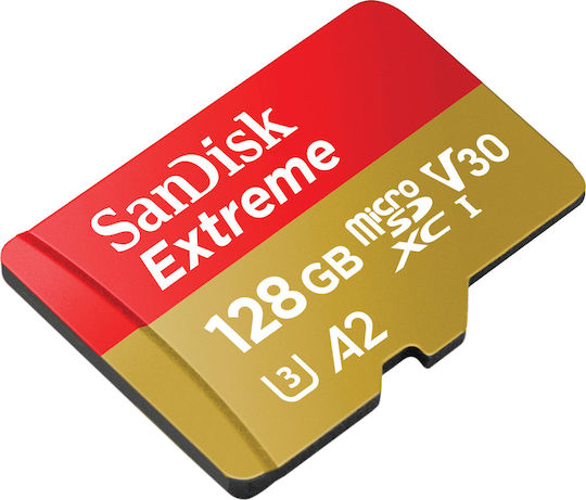 Sandisk Extreme microSDXC 128GB Klasse 10 U3 V30 A2 UHS-I mit Adapter