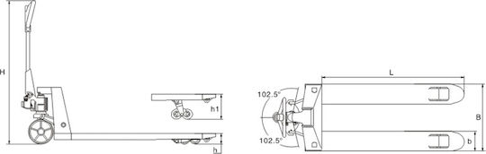 Kaixun Pallet Truck KX-SDC25 for Weight Load up to 2.5t Yellow