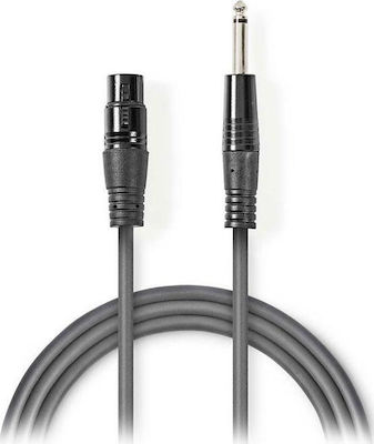 Nedis XLR female to 6.3mm male 10m Cable Gray (COTG15120GY100)