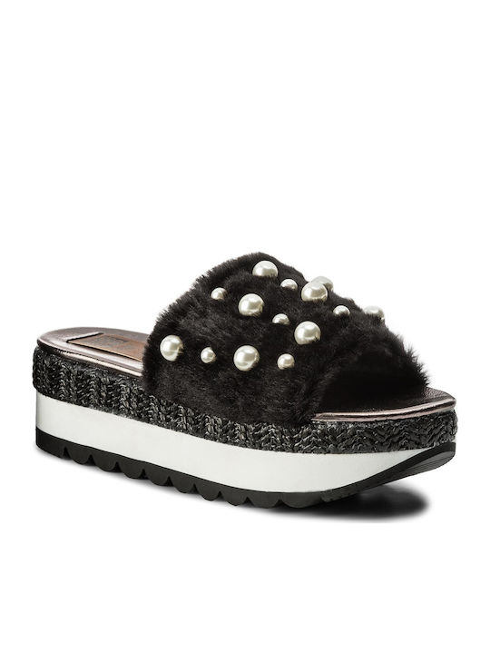 Women's Flat Sandals Flatforms in Black Color