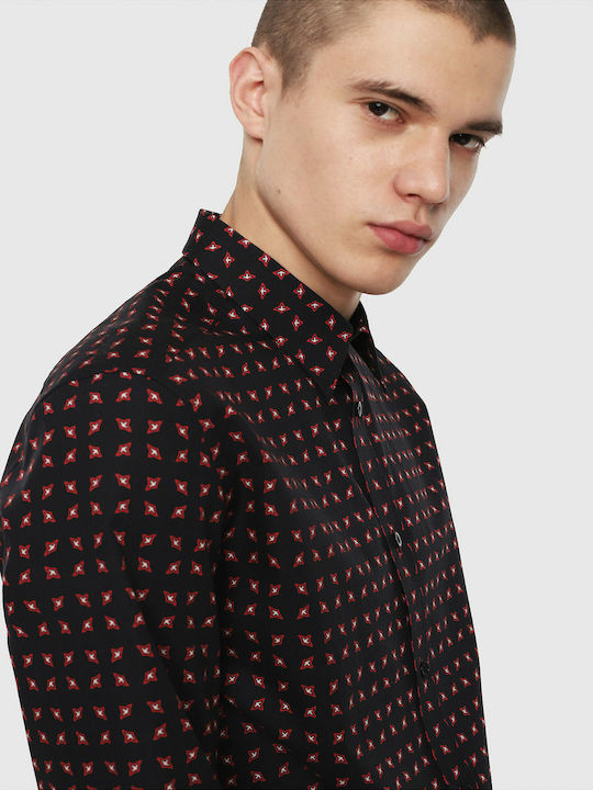 S-Akura Long-sleeved Cotton Shirt Burgundy
