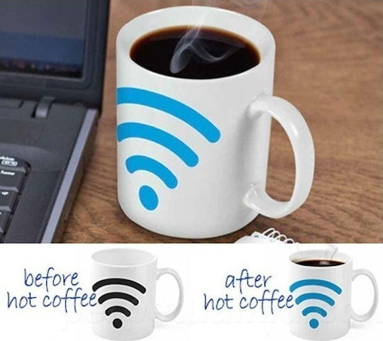 Hot Spot WiFi Wärmeempfindliche Porzellan Tasse Weiß 300ml