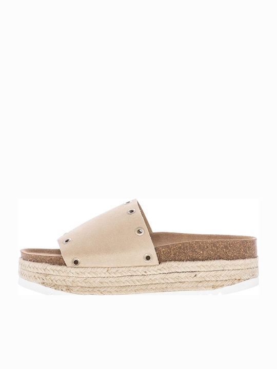 Jeffrey Campbell Leucade Women's Flat Sandals Flatforms In Beige Colour