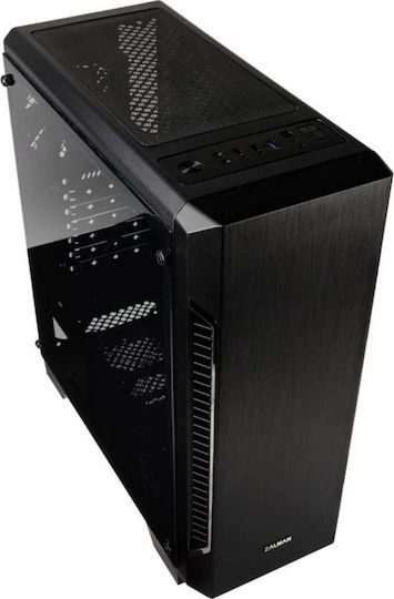 Zalman S3 Gaming Midi Tower Κουτί Υπολογιστή με Πλαϊνό Παράθυρο Μαύρο