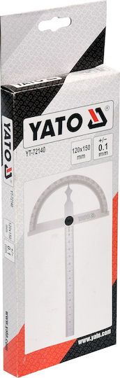 Yato Machinists Steel Angle Ruler with Protractor 15cm